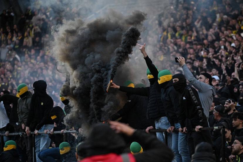 Empty stands at FC Nantes' Beaujoire stadium following pitch invasion incident