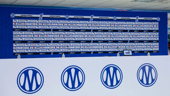 Olympic de Marseille players in action during a match
