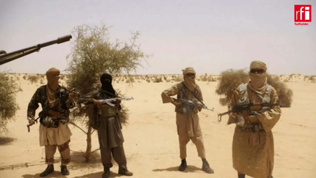 Smoke rising over a rural village in central Mali after a jihadist attack