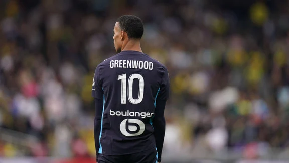 Mason Greenwood in Olympique de Marseille kit
