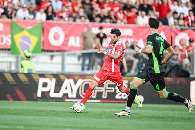 Monza players celebrating Serie A promotion