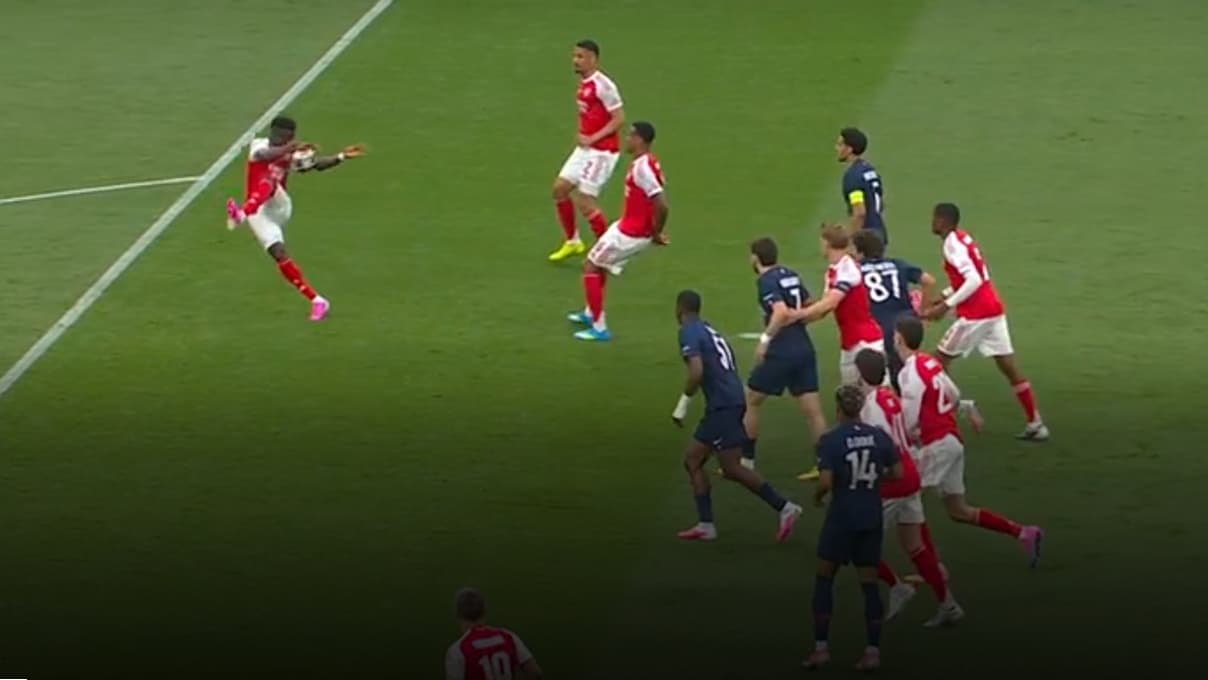 Bukayo Saka’s handball during the PSG vs Arsenal Champions League final on May 30, 2026.
