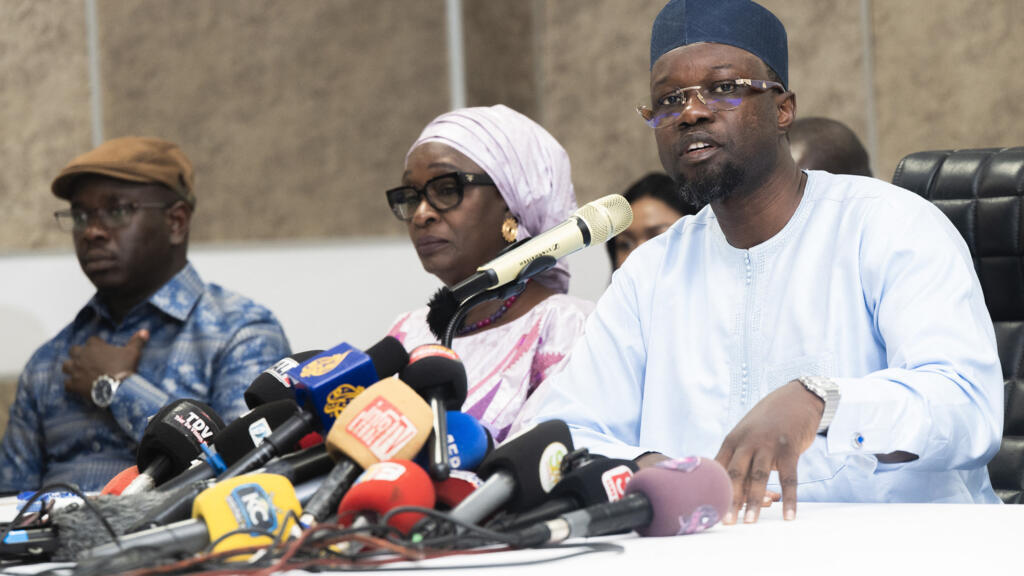 Ousmane Sonko, leader of the Pastef party and former Prime Minister of Senegal, on June 2, 2026, in Dakar.