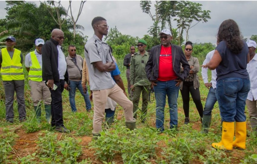 Minister Charles Edgar Mombo visiting CENAREST research center in Kougouleu