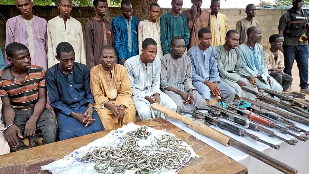 Former Boko Haram fighters during reintegration ceremony in Maiduguri