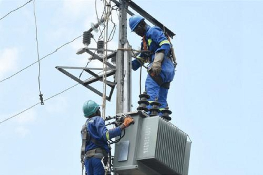 Aerial view of power lines and infrastructure symbolizing Africa's electrification progress