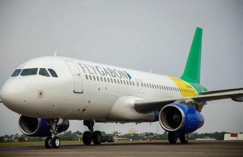 FlyGabon aircraft on the tarmac