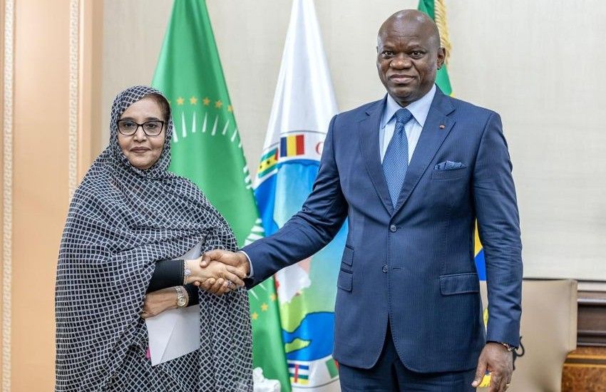 Diplomatic meeting between Gabonese and Mauritanian officials