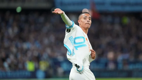 Mason Greenwood playing for Olympique de Marseille