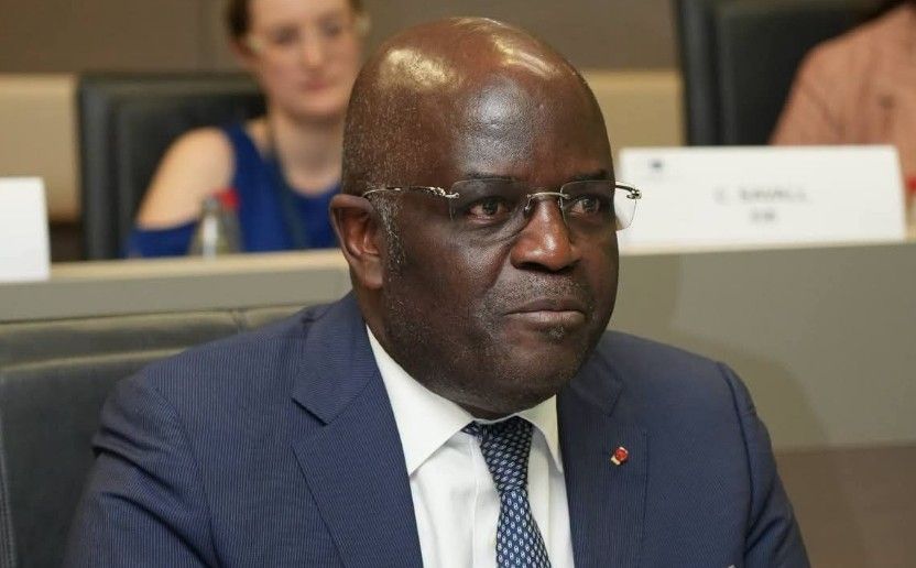 Ambassador Eudes Régis Immongault Tatangani speaking at the conference