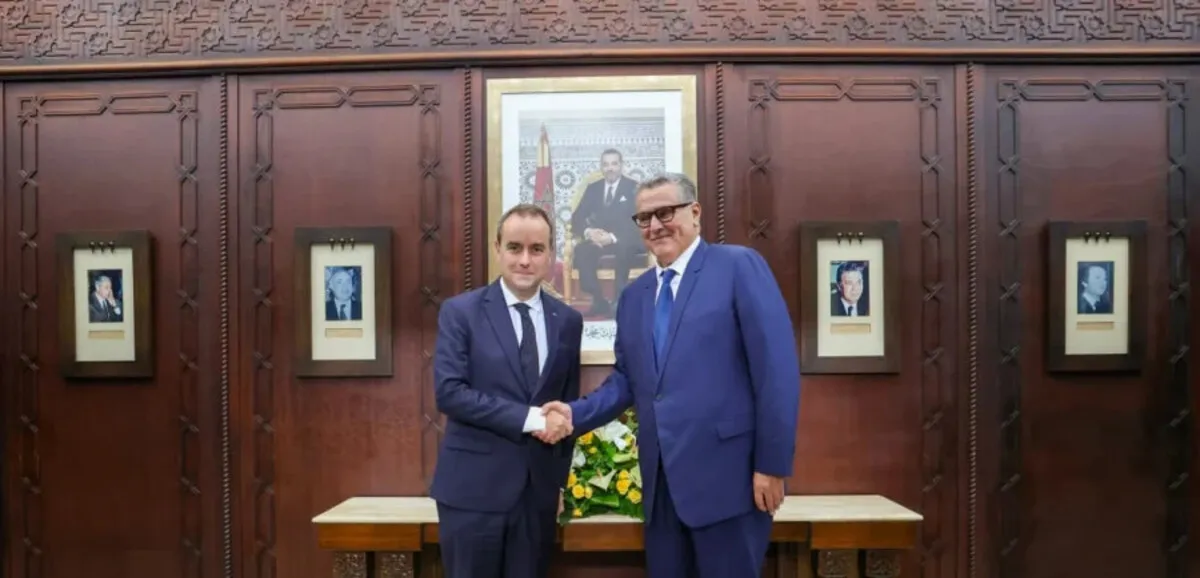 French Prime Minister Sébastien Lecornu and Moroccan officials during a high-level meeting in Rabat