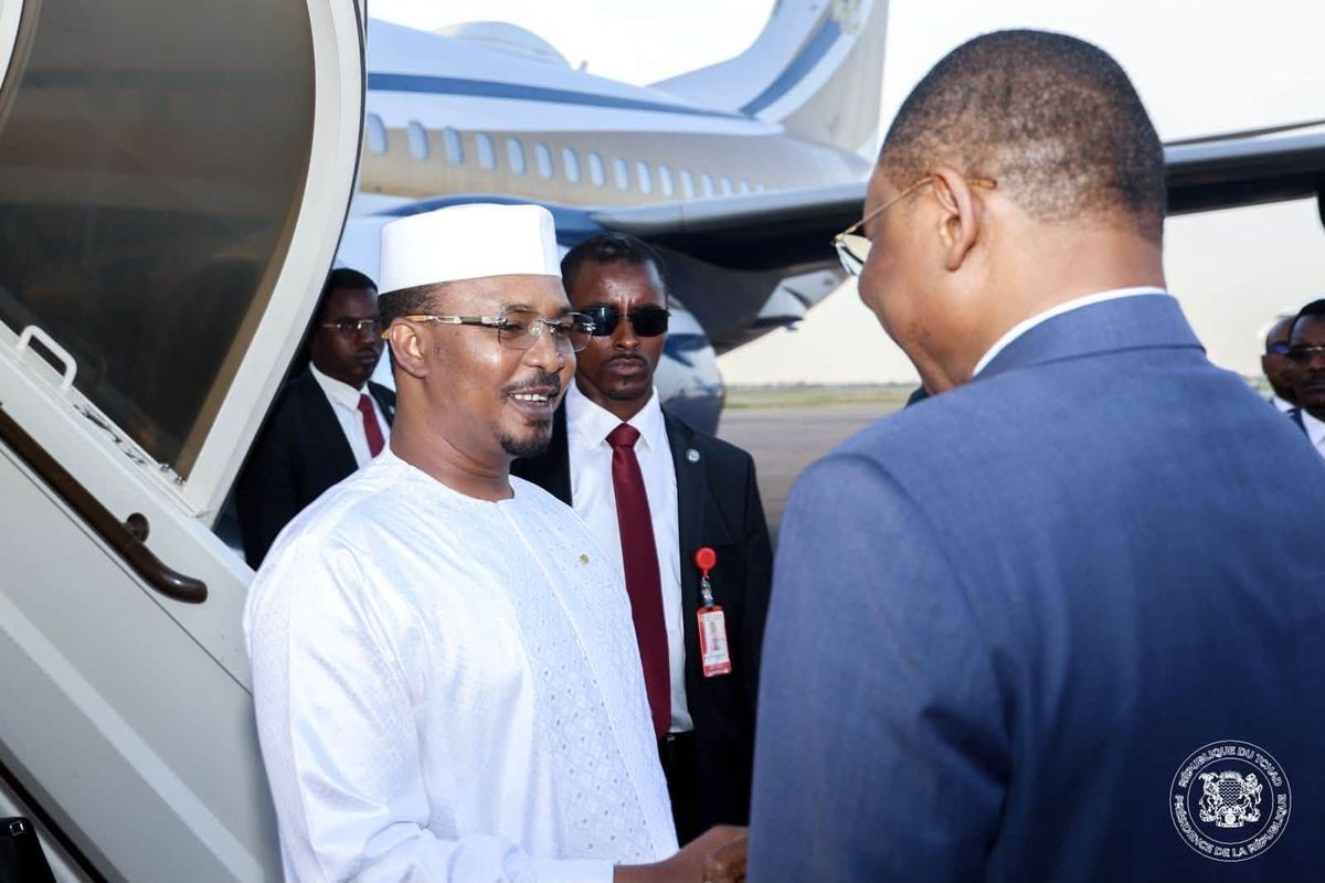 Chadian president disembarks in N'Djamena after UAE visit