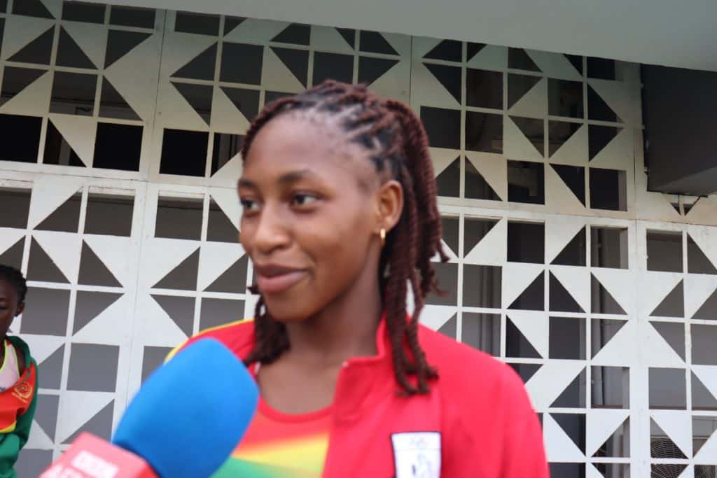 Zalissa Zongo, Burkinabè triple jumper, celebrates her record-breaking performance