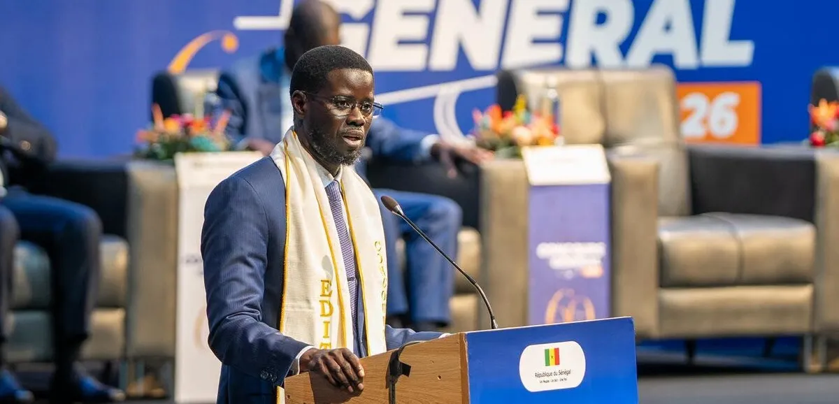 President Bassirou Diomaye Faye addressing the youth at the Concours général awards ceremony