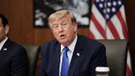 Former US President Donald Trump during a cabinet meeting at Camp David, Maryland, July 31, 2026