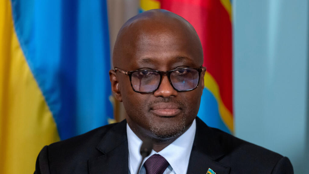Rwandan Foreign Minister Olivier Nduhungirehe at a peace ceremony between Rwanda and the Democratic Republic of Congo in Washington D.C. [illustrative image].