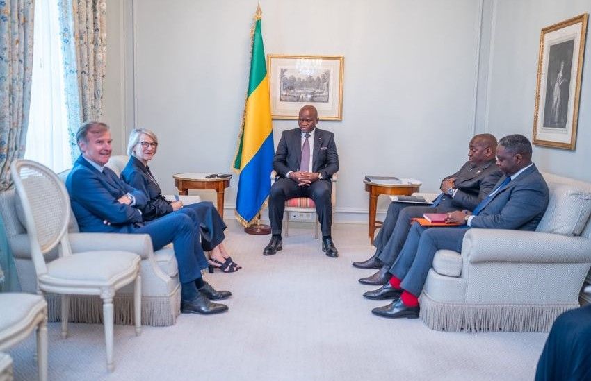 Gabonese President Oligui Nguema with Air France CEO Anne Rigail