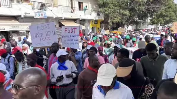 Senegal trade union leaders at the Dakar Appeal launch